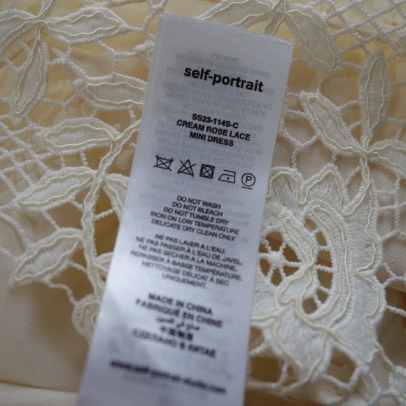 Self Portrait Cream Rose Lace Mini Dress - Picture 11 of 12